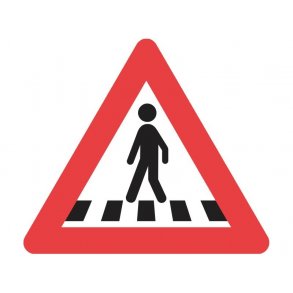 A17 vejskilt 70 cm. Fodgngerfelt