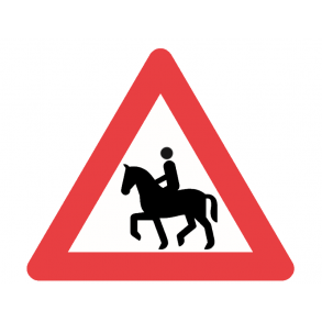 A23, advarselstavle 90 cm Ridende