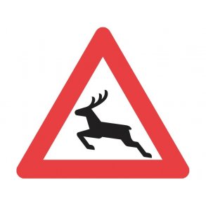 A26 vejskilt 70 cm. Dyrevildt advarselstavle