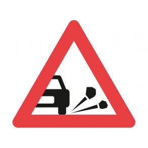 A33, vejskilt 90 cm. Lse sten