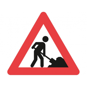 A39, advarselstavle 70 cm. Vejarbejde