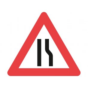 A43.3, 90 cm. Indsnvret vej i hjre side