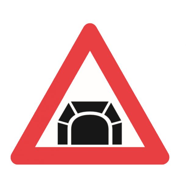 A44, advarselstavle 90 cm, Tunnel 