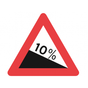 A46.1, advarselstavle 70 cm, Stejl nedkrsel