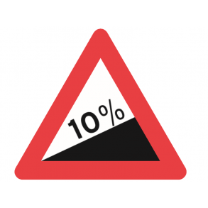 A46.2, advarselstavle 90 cm, Stejl stigning