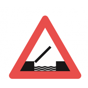 A91, advarselstavle 70 cm, Oplukkelig bro 