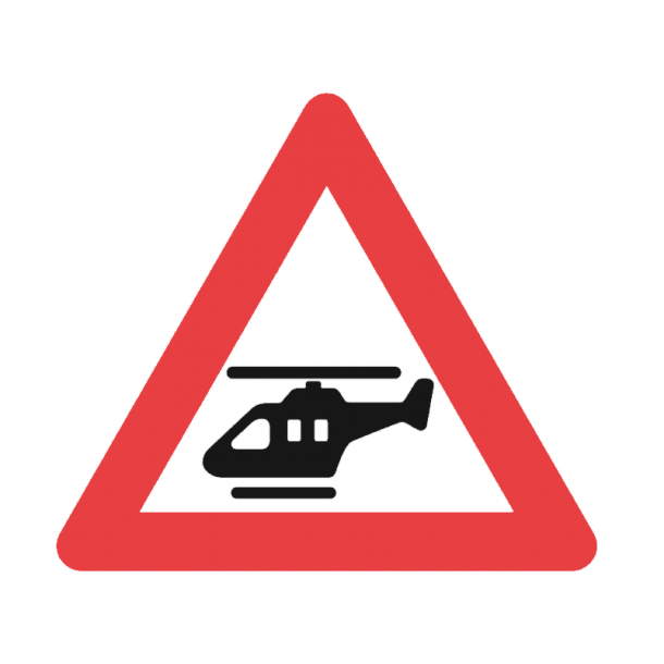 A97, advarselstavle 70 cm, Lavtgende helikopter
