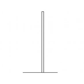 Lige stander, galvaniseret. Totalhjde 420 cm. Med flabs og bundplade