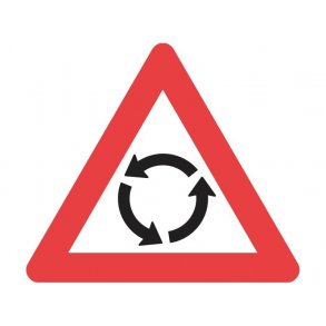 A16 vejskilt 70 cm. Rundkrsel advarselstavle