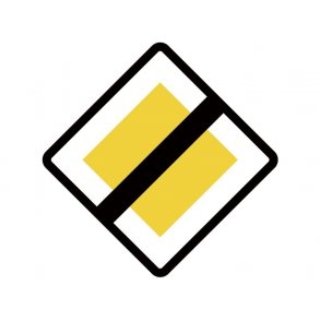 B17, vejskilt 50x50 cm. Hovedvej ophrer